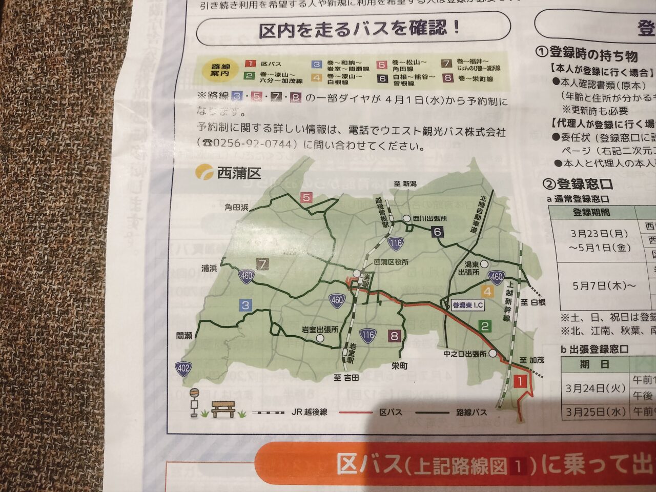 にしかんのチラシ路線図