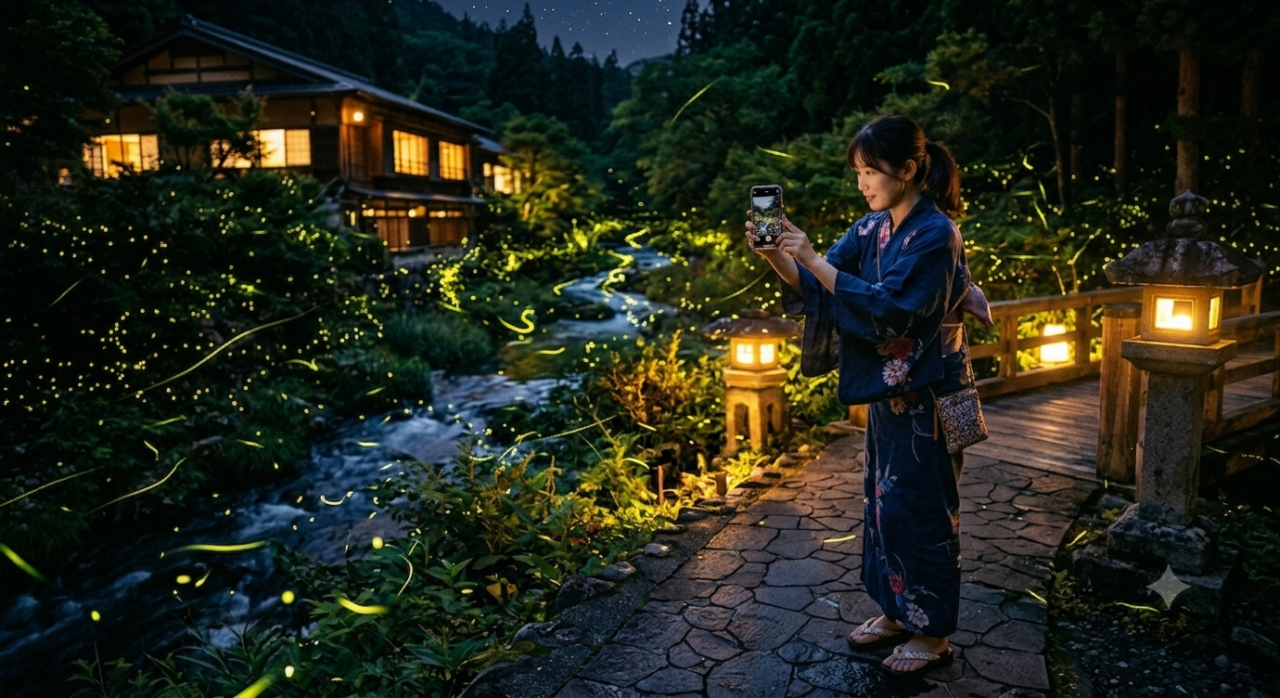 蛍撮影の様子イメージ