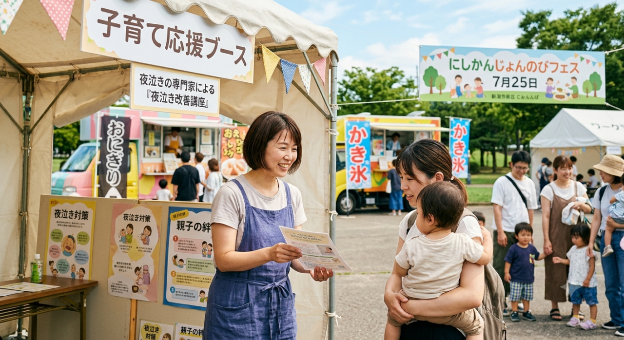 子育て応援ブース、夜泣き講座イメージ