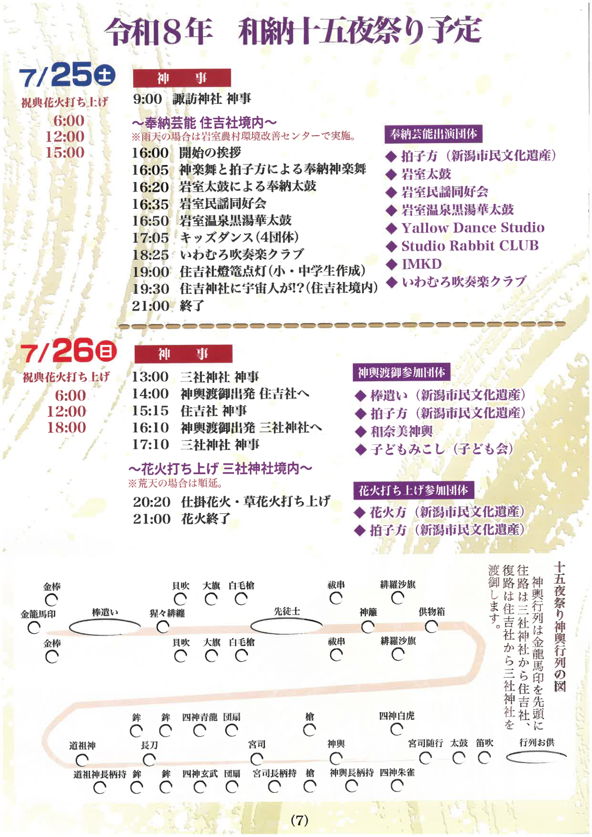 和納十五夜祭り予定パンフ